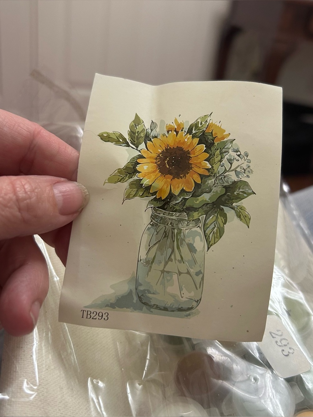 Sunflower Glass Jar Paint By Numbers DIY Canvas Craft Kit New opened READ